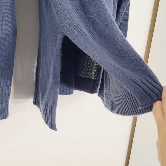 Jacqueline de Yong Women's Blue Crew Neck Pullover Long Sleeve Sweater Size XL - Picture 3 of 11